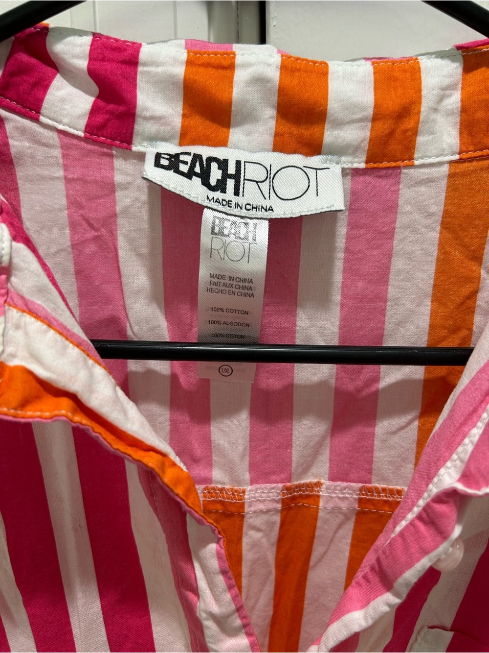 Beach Riot Pink, Orange & White Striped Button-Up - Picture 3 of 3